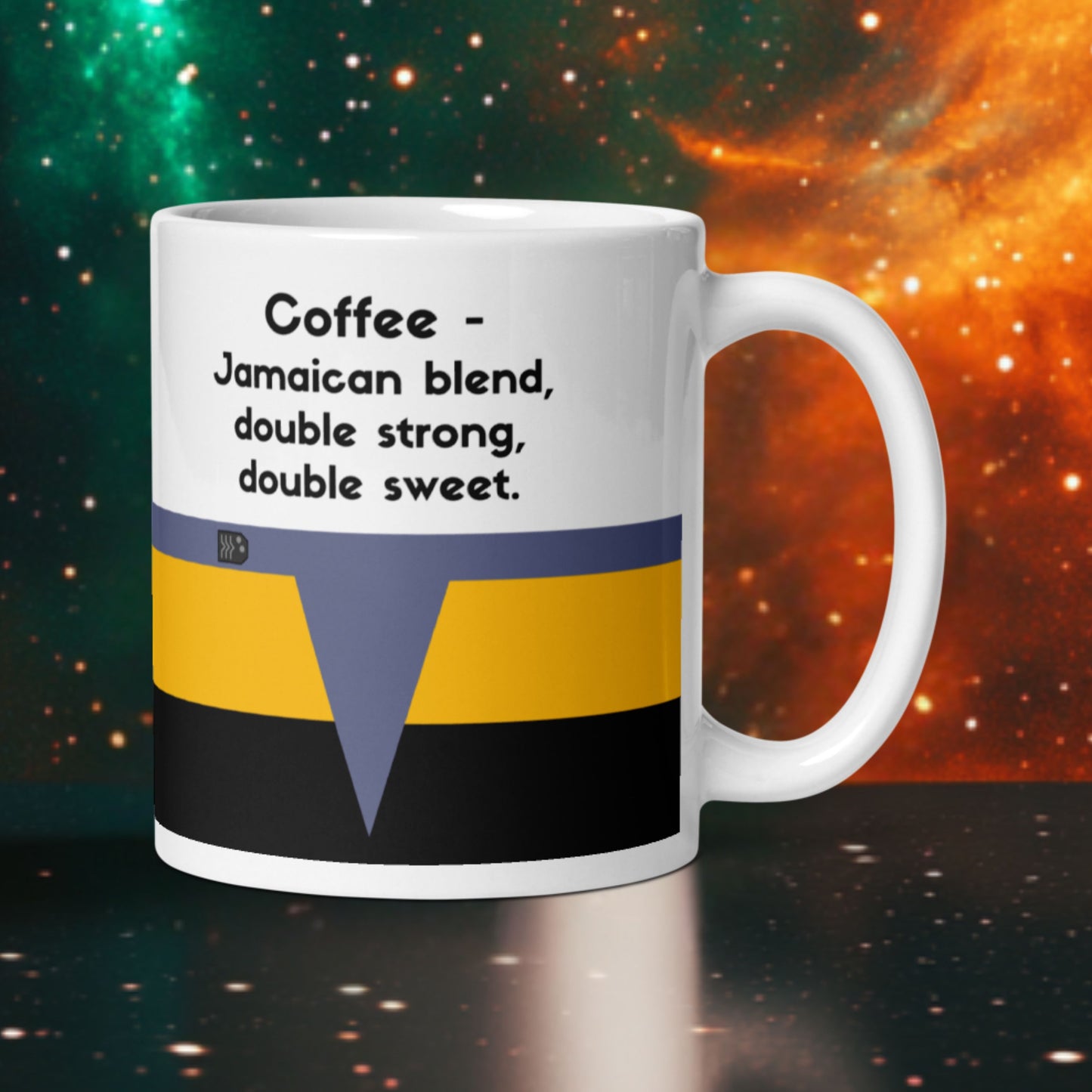 Star Trek "Jamaican Blend, Double Strong, Double Sweet" mug, Chief O’Brien-inspired coffee mug