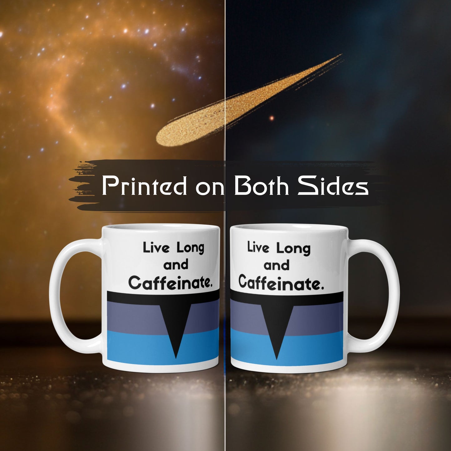 Vulcan coffee mug for logic and caffeine lovers, Spock Starfleet Science Division mug, Trekkie gift for Star Trek TOS fans. "Live Long and Prosper"