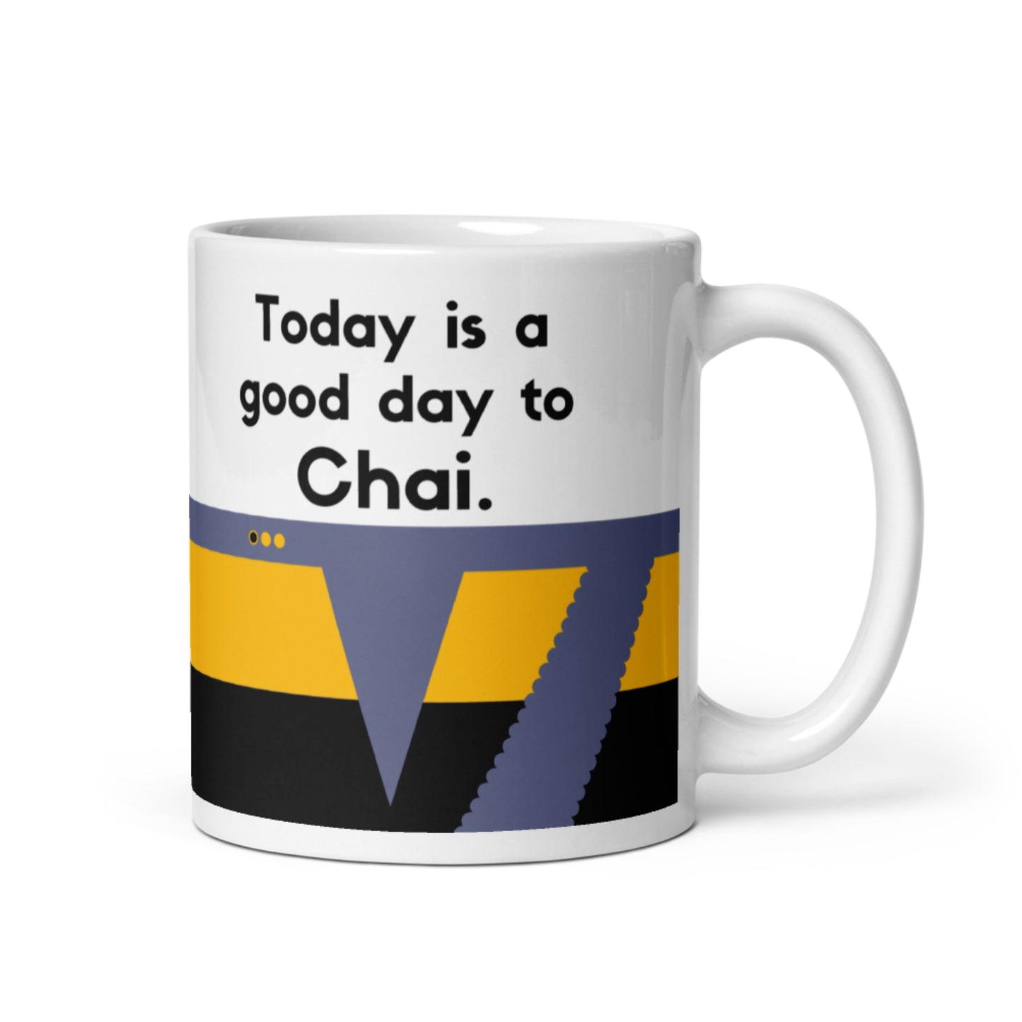 Worf Star Trek tea mug, Klingon tea mug with yellow Operations Division stripe, DS9 tea mug for Trekkies