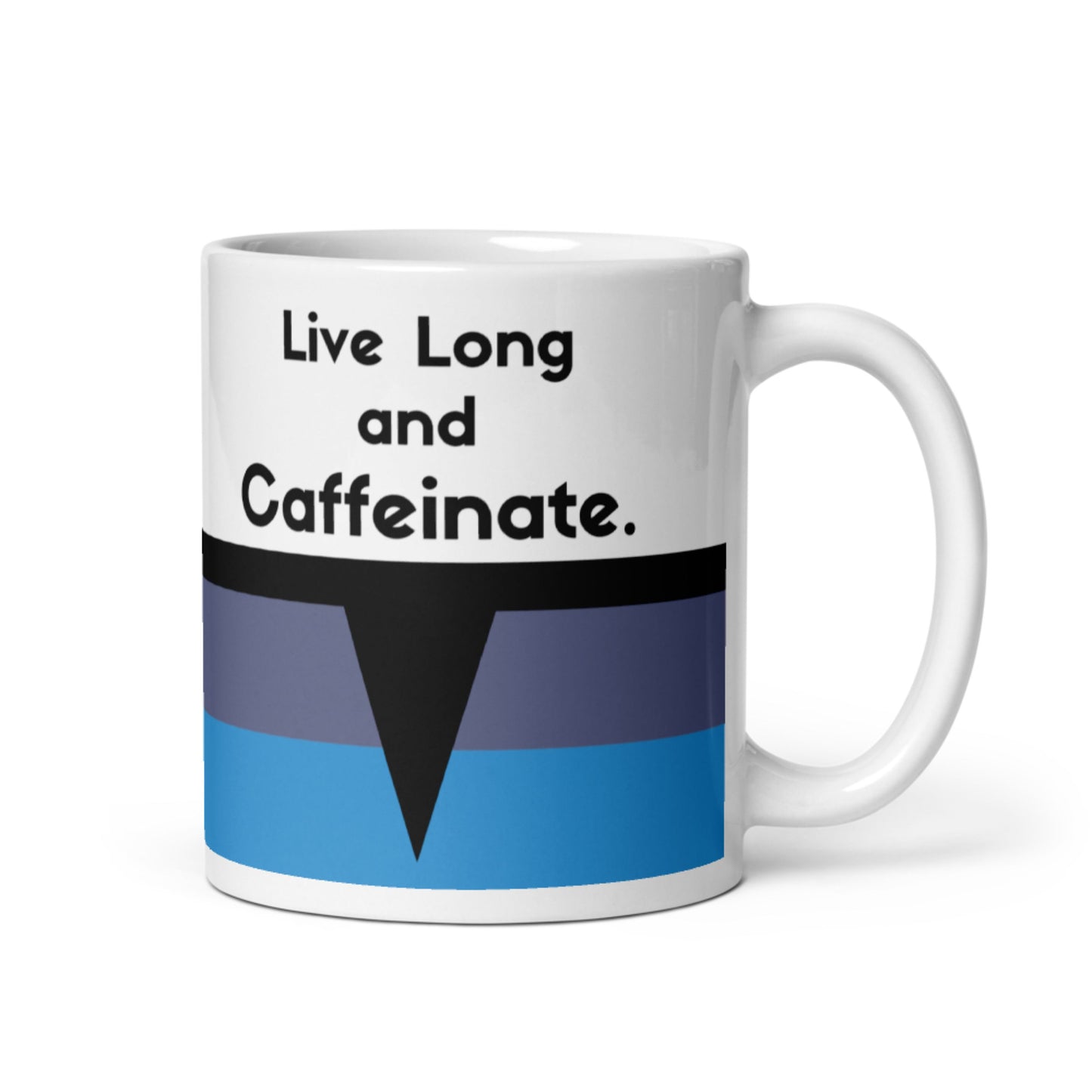 Vulcan coffee mug for logic and caffeine lovers, Spock Starfleet Science Division mug, Trekkie gift for Star Trek TOS fans. "Live Long and Prosper"