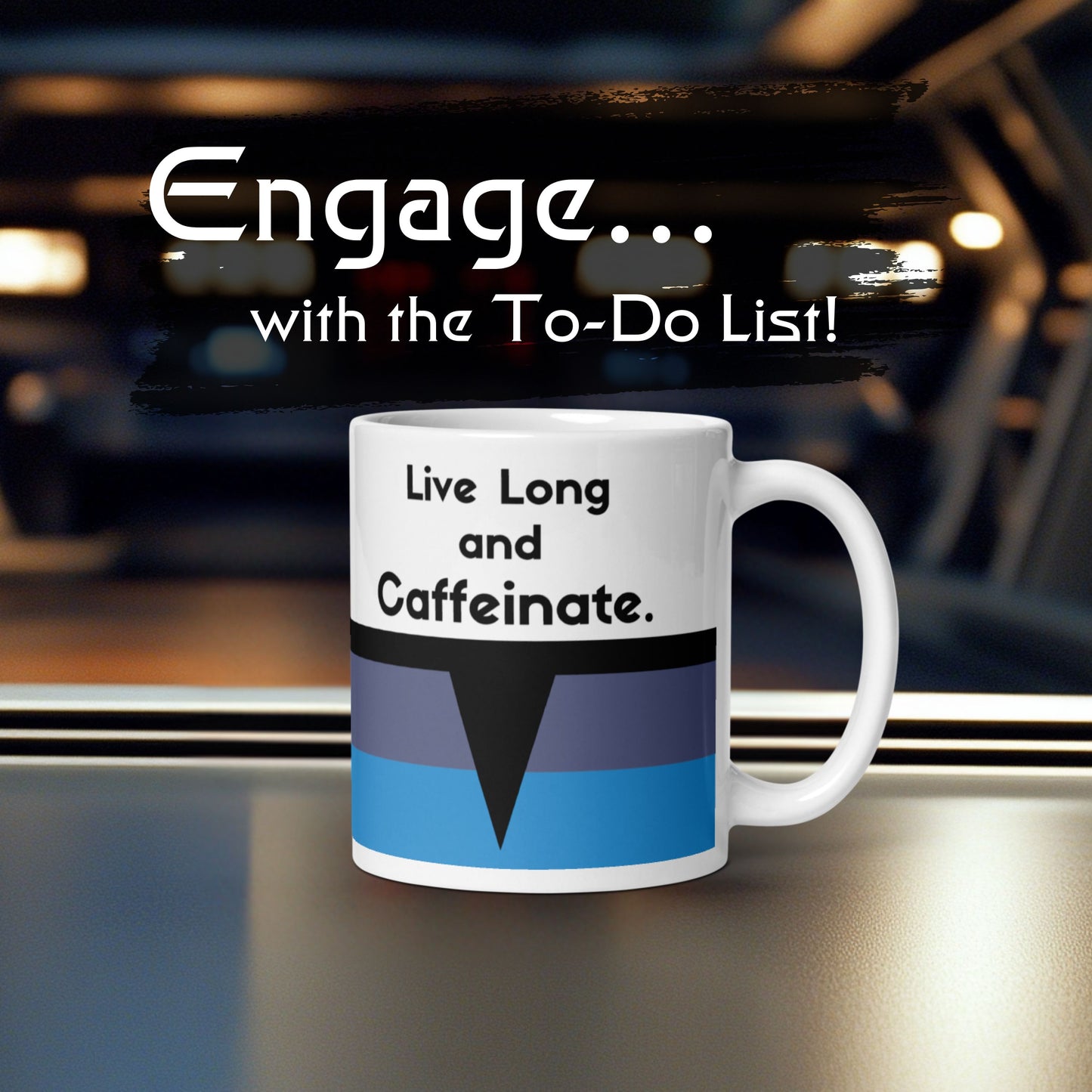 Vulcan coffee mug for logic and caffeine lovers, Spock Starfleet Science Division mug, Trekkie gift for Star Trek TOS fans. "Live Long and Prosper"