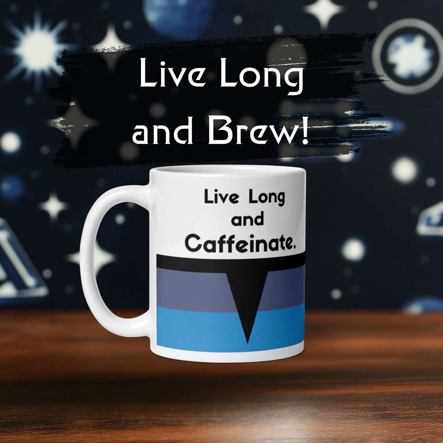Vulcan coffee mug for logic and caffeine lovers, Spock Starfleet Science Division mug, Trekkie gift for Star Trek TOS fans. "Live Long and Prosper"