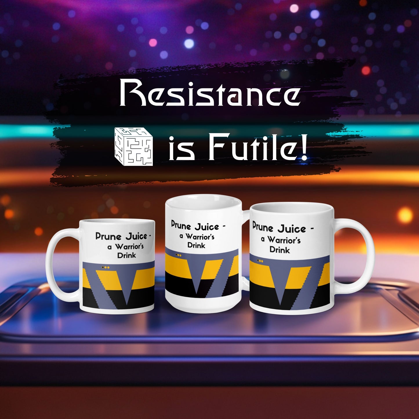 Klingon warrior drink coffee mug, Worf-inspired Trekkie gift, unconventional drink for Starfleet fans