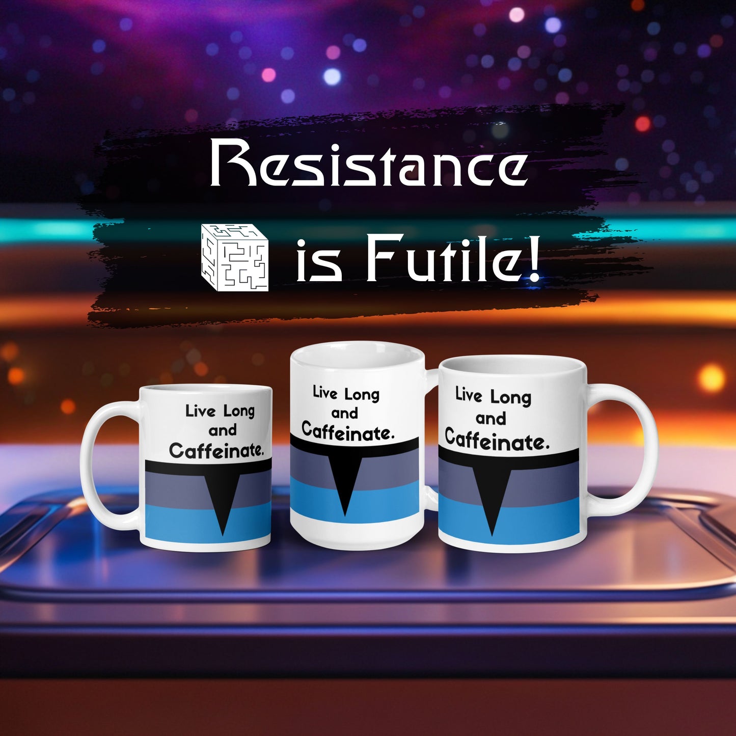 Vulcan coffee mug for logic and caffeine lovers, Spock Starfleet Science Division mug, Trekkie gift for Star Trek TOS fans. "Live Long and Prosper"
