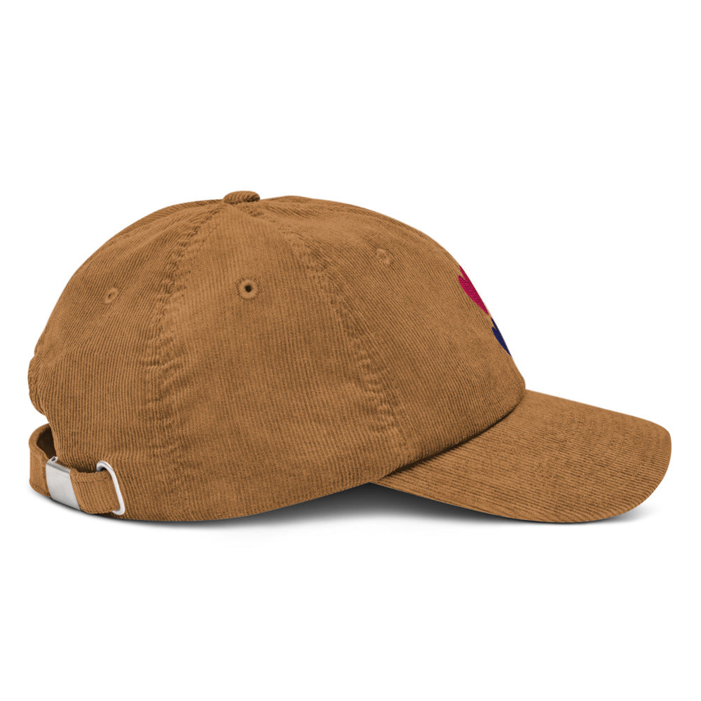 Vibrant hearts corduroy hat for outings