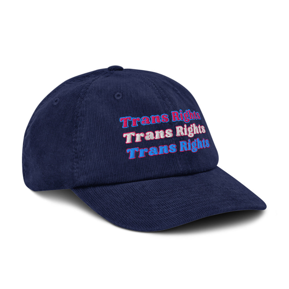 Adjustable corduroy cap with pride design