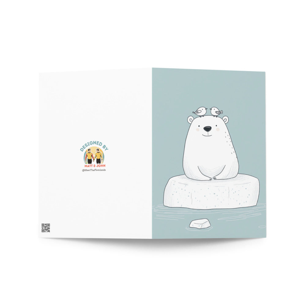Minimalistic bear greeting card