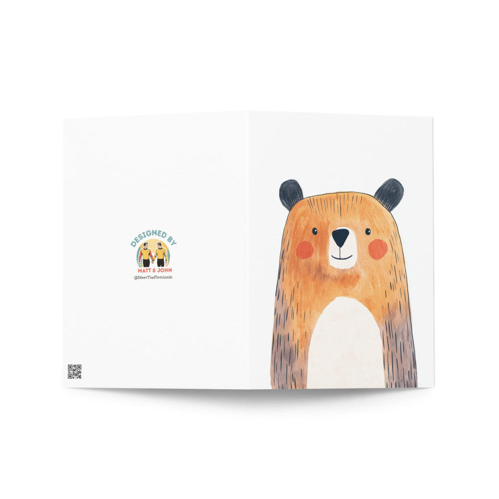 Whimsical birthday card with bear design