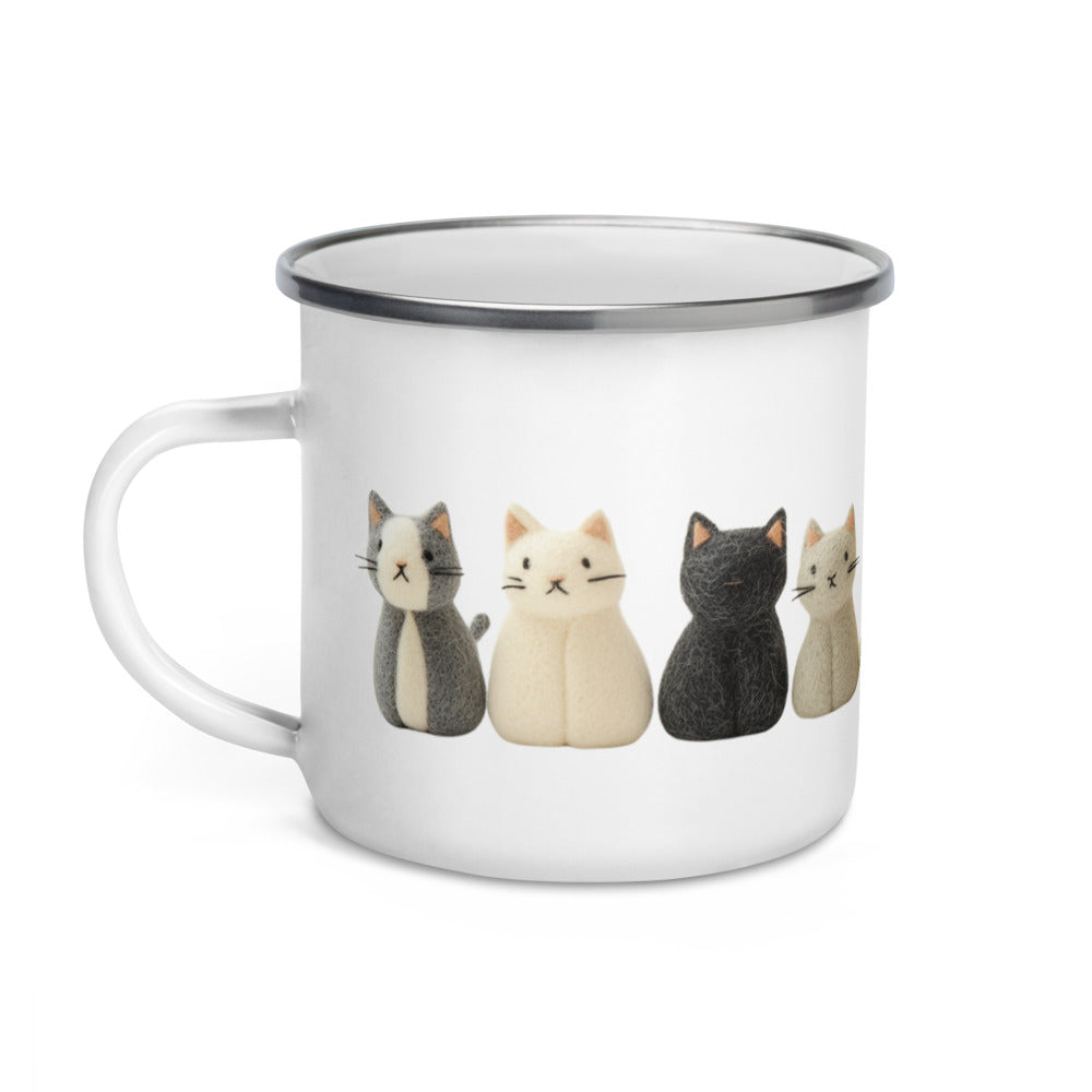 Whimsical cat design mug