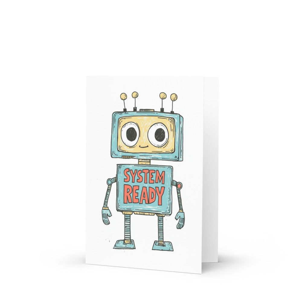 Adorable robot greeting card