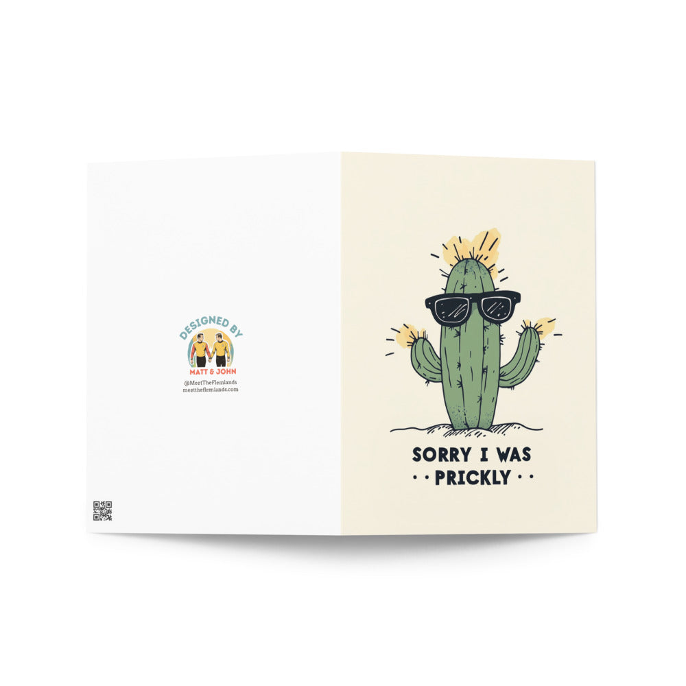 Inside of the cactus card featuring the bold text 'I LOVE YOU!' printed beautifully, designed to convey heartfelt sentiments while adding a fun twist to your message.