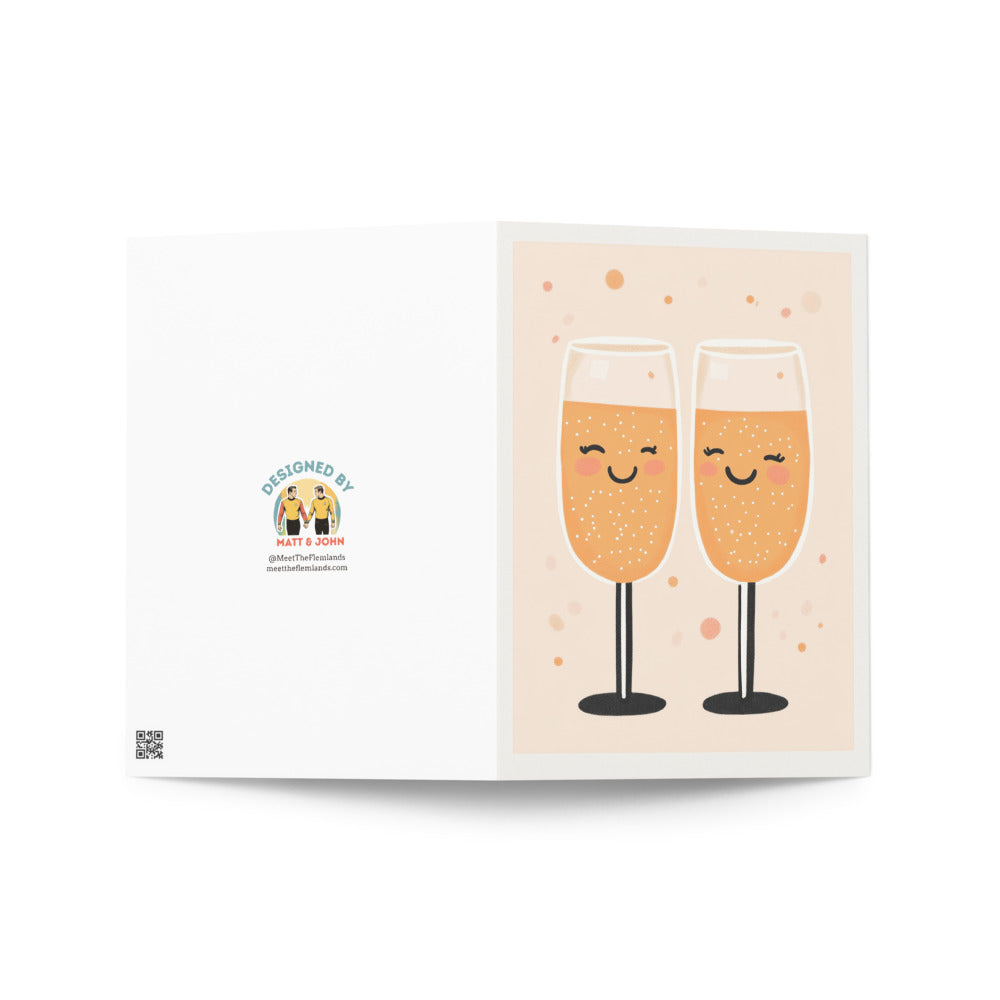 Inside view of the Cheers to You card, showcasing the blank space for personal messages, making it perfect for heartfelt greetings on various celebrations like promotions and achievements.
