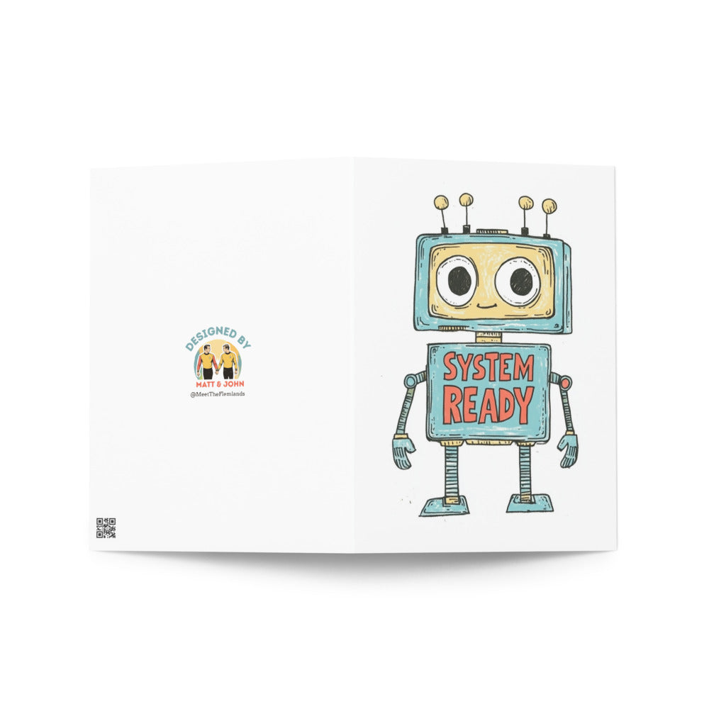 Cute robot birthday card