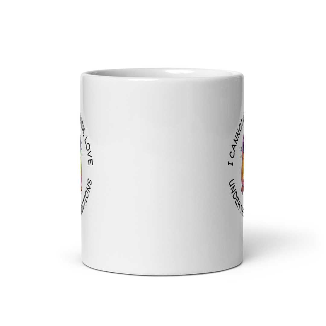 Adorable white mug featuring an anxious frog design, perfect for coffee lovers who appreciate quirky and funny mugs for their kitchen decor.