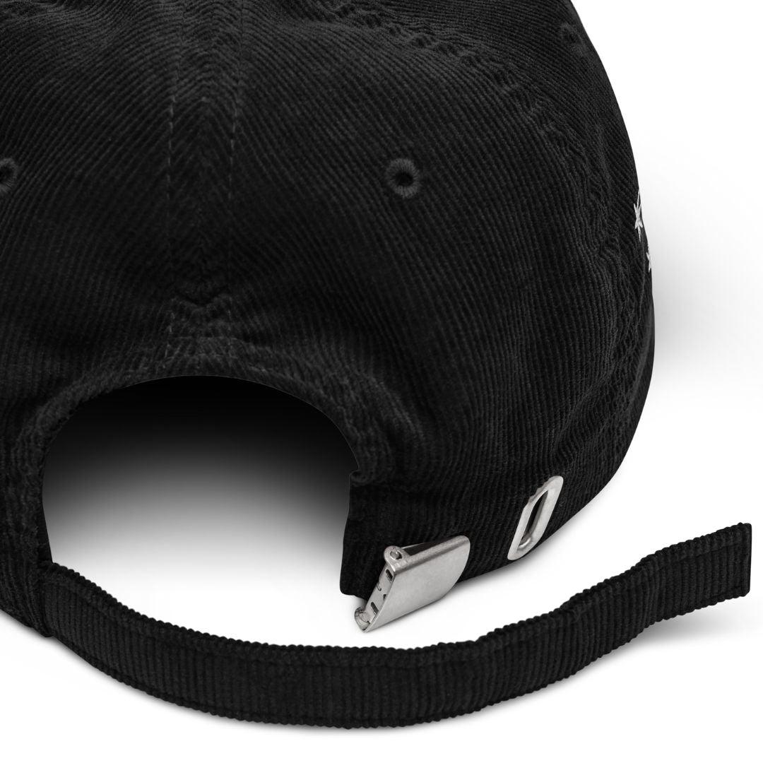 Black "Trans Rights" corduroy hat, a cozy and stylish nod to LGBTQ+ pride in fantasy fandoms.