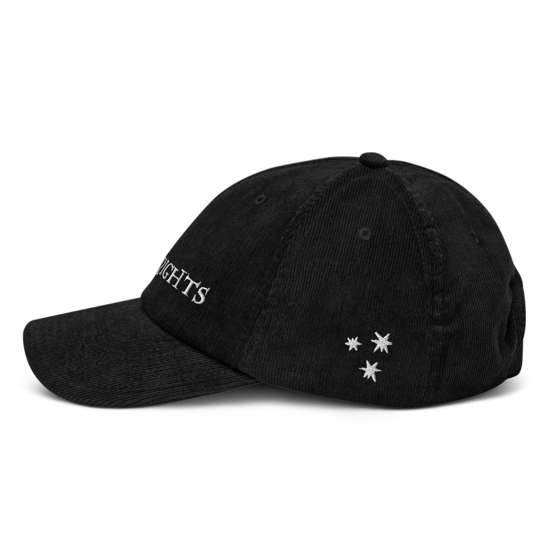 Beige "Trans Rights" embroidered cap, perfect for those who support equality and representation in magical stories.