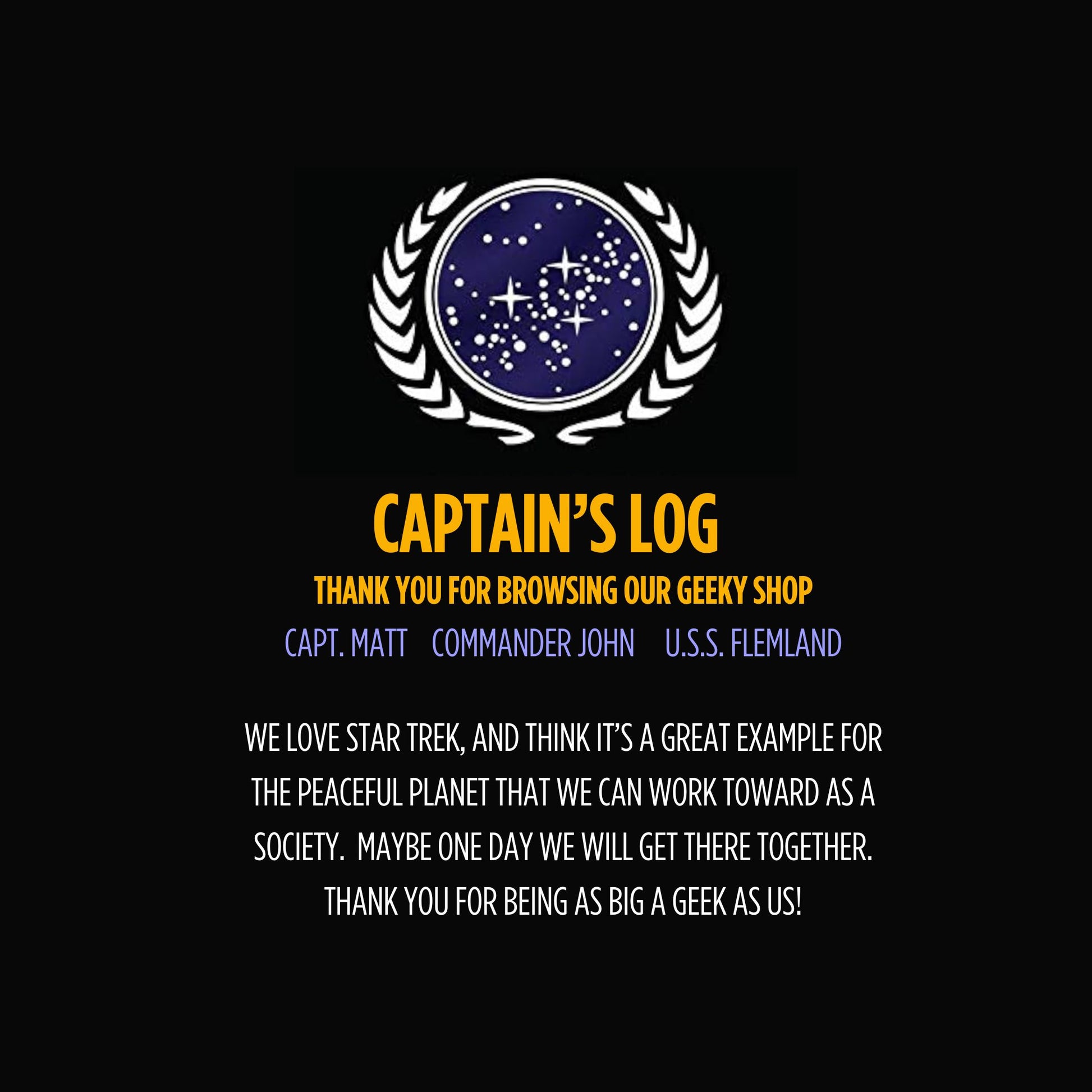 Thank you from Matt and John from @meettheflemlands! LGBT pride, surrogacy, & Star Trek merch from a geeky Irish-American couple in London. Sci-fi, Trekkie, and rainbow pride gifts made with love for fellow fans!