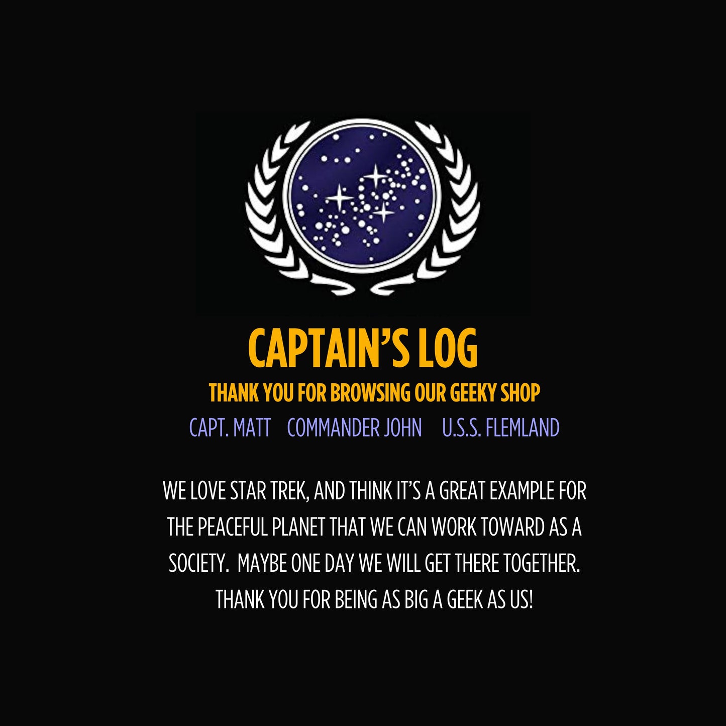 Thank you from Matt and John from @meettheflemlands! LGBT pride, surrogacy, & Star Trek merch from a geeky Irish-American couple in London. Sci-fi, Trekkie, and rainbow pride gifts made with love for fellow fans!