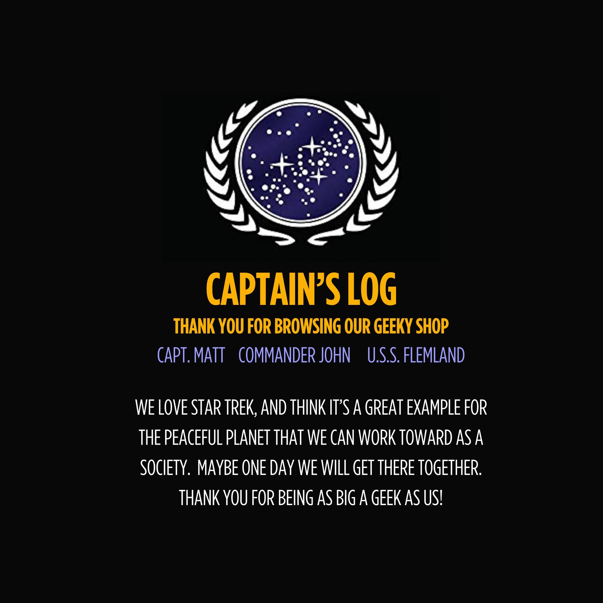 Thank you from Matt and John from @meettheflemlands! LGBT pride, surrogacy, & Star Trek merch from a geeky Irish-American couple in London. Sci-fi, Trekkie, and rainbow pride gifts made with love for fellow fans!