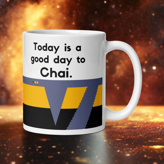 Star Trek DS9 "Today is a Good Day to Chai" mug, Worf-inspired tea mug with Klingon phrase twist