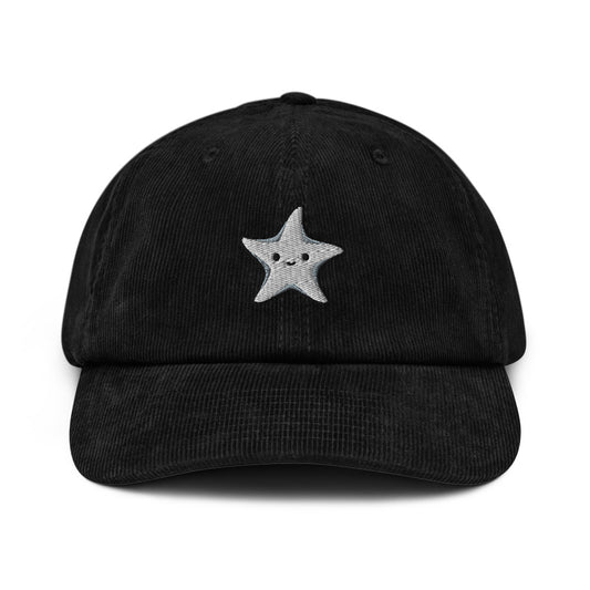 Embroidered corduroy hat with cute star design
