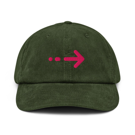 Chic corduroy hat with empowerment symbol