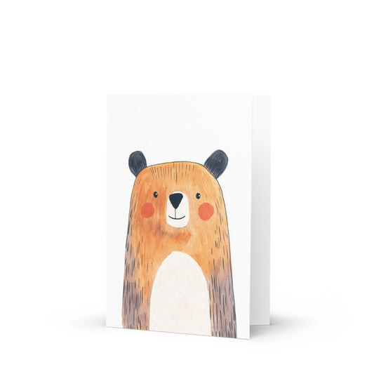 Cute bear greeting card for kids