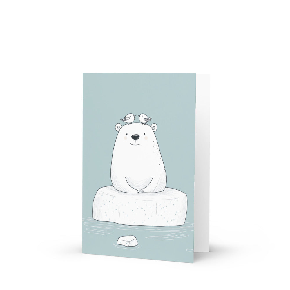 Cute white bear greeting card