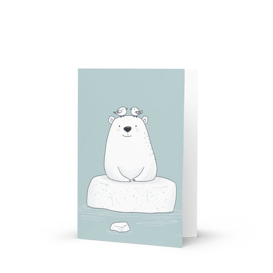 Cute white bear greeting card
