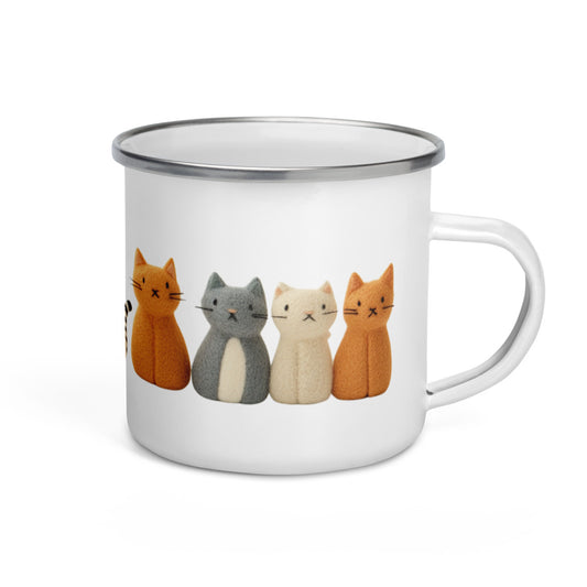 Cute cat enamel mug