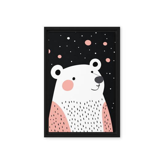 Adorable whimsical bear canvas print