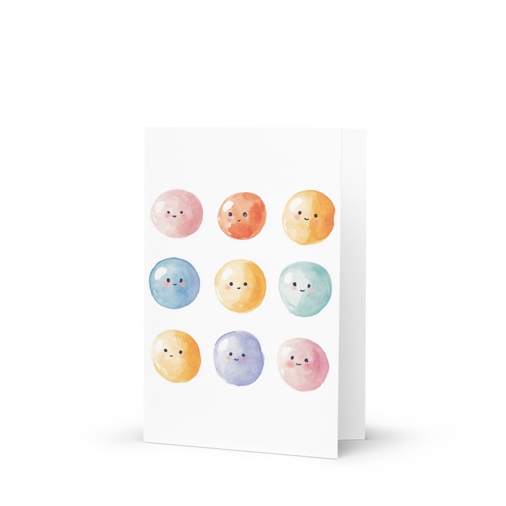 Cute Gay Embryo Greeting Card featuring adorable pastel watercolor characters celebrating surrogacy and IVF, perfect for congratulatory messages and support.