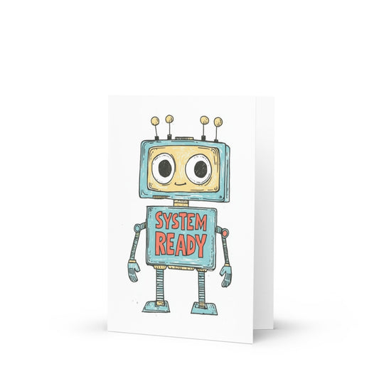 Adorable robot greeting card