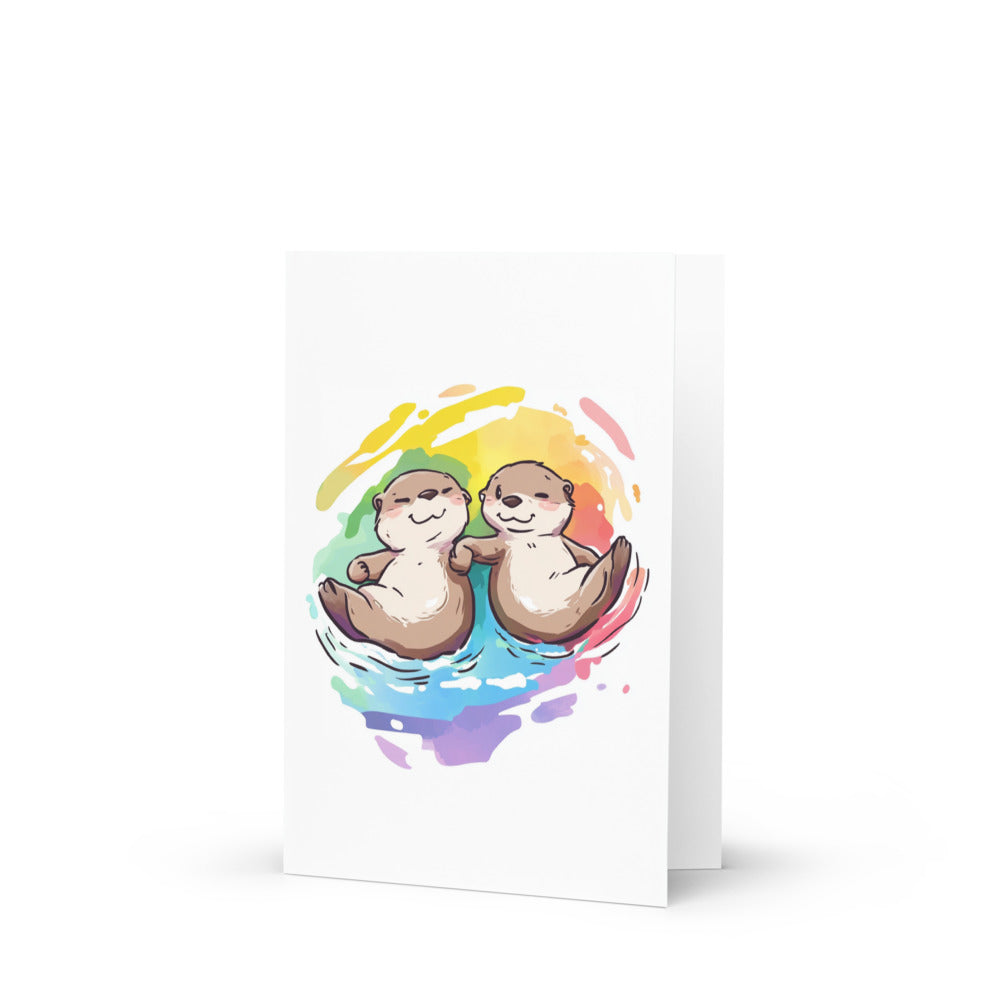 Supportive message card with otters